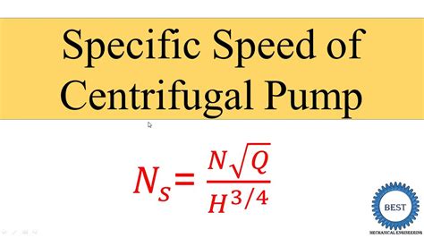 speed of centrifugal pump|what is pump specific speed.